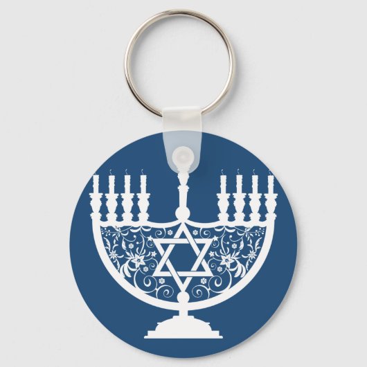 Hanukkah Menorah Sleutelhanger (Voorkant)