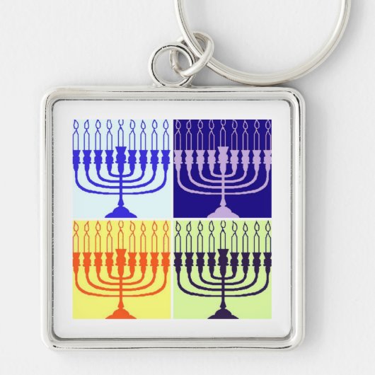 Hanukkah Menorah Sleutelhanger (Voorkant)