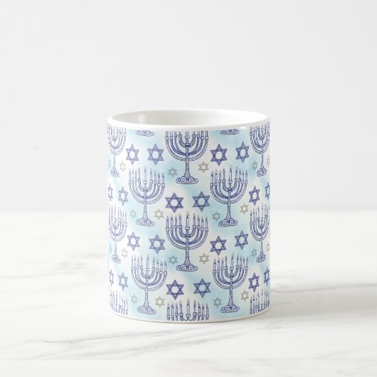 Hanukkah Menorah Star of David Doodle Art Style Koffiemok (Center)