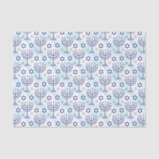 Hanukkah Menorah Star of David Doodle Art Style Tissuepapier (Voorkant)