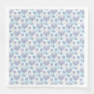 Hanukkah Menorah Ster van David Doodle Kunststijl Servet