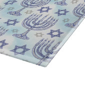 Hanukkah Menorah Ster van David Doodle Kunststijl Snijplank (Hoek)