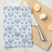 Hanukkah Menorah Ster van David Doodle Kunststijl Theedoek (Quarter Fold)