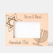 Hanukkah Menorah Ster van David Eenvoudig en Klass Gegraveerde Lijstjes (Voorkant)