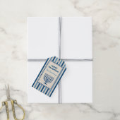 Hanukkah Menorah Strepen Trendy Aangepast Cadeaulabel (Met Touw)