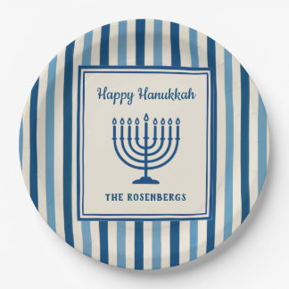 Hanukkah Menorah Strepen Trendy Aangepast Papieren Bordje