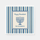 Hanukkah Menorah Stripes Trendy Custom Servet (Voorkant)