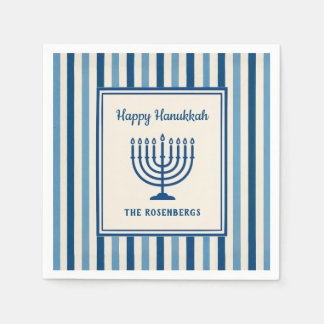 Hanukkah Menorah Stripes Trendy Custom  Servet