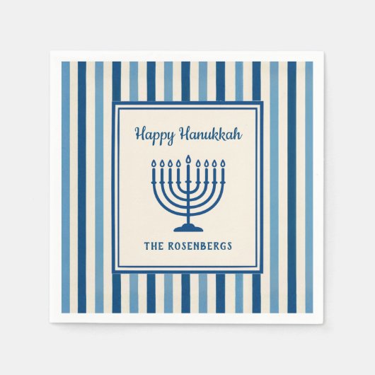 Hanukkah Menorah Stripes Trendy Custom  Servet (Voorkant)