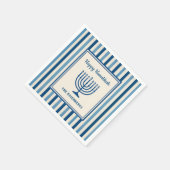 Hanukkah Menorah Stripes Trendy Custom  Servet (Hoek)