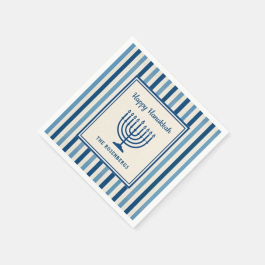 Hanukkah Menorah Stripes Trendy Custom Servet (Hoek)