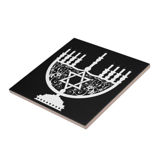 Hanukkah Menorah Tegeltje (Zijkant)