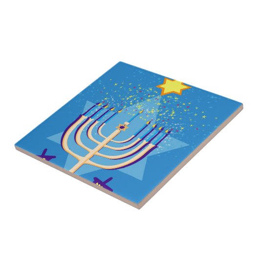 hanukkah menorah tegeltje (Zijkant)