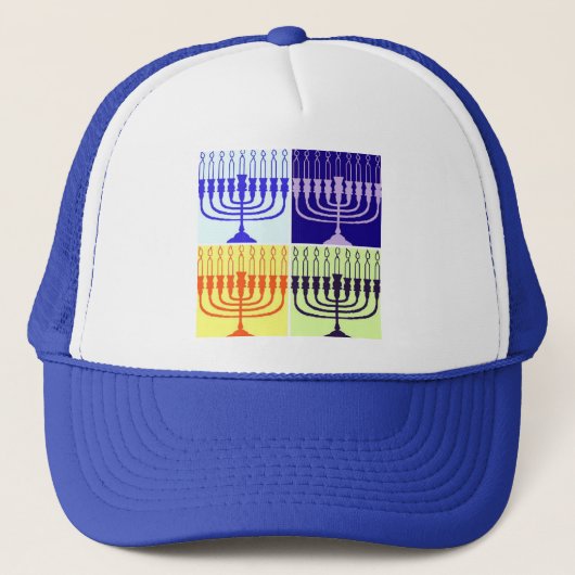 Hanukkah Menorah Trucker Pet (Voorkant)