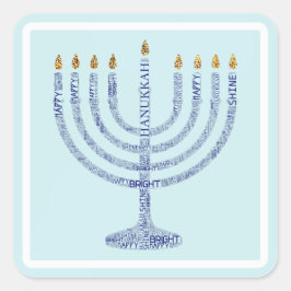 Hanukkah Menorah Typografie Stickers