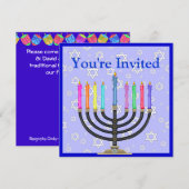 Hanukkah Menorah Uitnodiging (Voorkant / Achterkant)