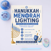 Hanukkah Menorah Verlichtingsfolder Flyer (Enkel)