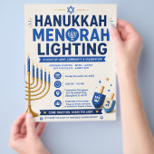 Hanukkah Menorah Verlichtingsfolder Flyer (Hand)