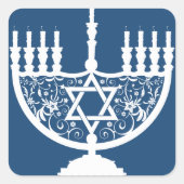 Hanukkah Menorah Vierkante Sticker (Voorkant)