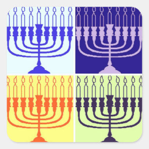 Hanukkah Menorah Vierkante Sticker
