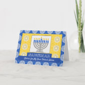 Hanukkah Menorah voor Friend Star van David Feestdagen Kaart (Voorkant)
