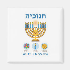 Hanukkah Menorah "Wat ontbreekt?" Logisch spel Magneet