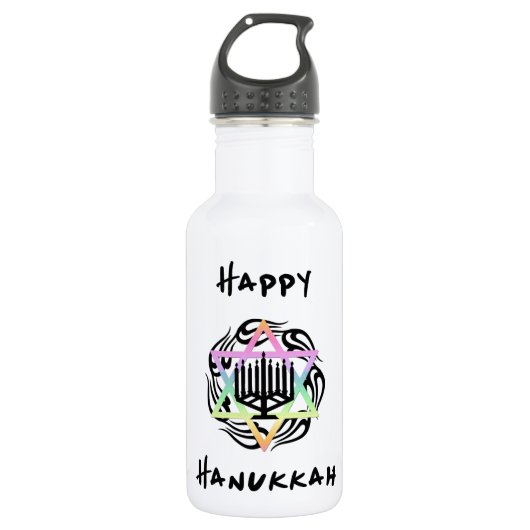 Hanukkah Menorah Waterfles (Voorkant)