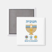 Hanukkah Menorah "What is Missing?" Logic Game Magneet (Voorkant / Achterkant)