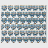 Hanukkah Menorah With Bow Cadeaupapier (Vlak)