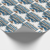 Hanukkah Menorah With Bow Cadeaupapier (Hoek)