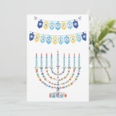 Hanukkah Menorah with Candles and Traditional Item Feestdagenkaart (Staand voorkant)