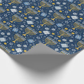 Hanukkah Menorah Wrapping Paper Cadeaupapier (Hoek)