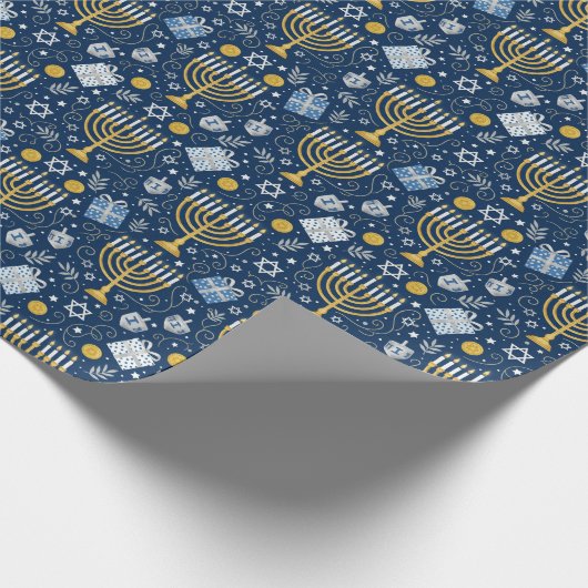 Hanukkah Menorah Wrapping Paper Cadeaupapier (Hoek)