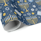 Hanukkah Menorah Wrapping Paper Cadeaupapier (Rol Hoek)