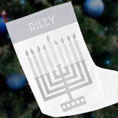 Hanukkah Menorah Zilveren Tone Elegant Modern Grote Kerstsok