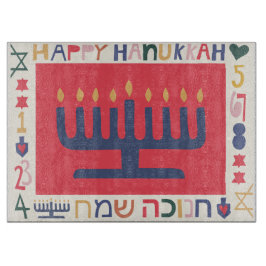 Hanukkah Menorahs and Stars Snijplank