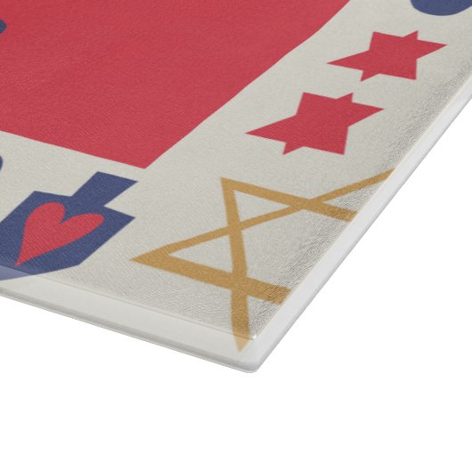 Hanukkah Menorahs and Stars Snijplank (Hoek)