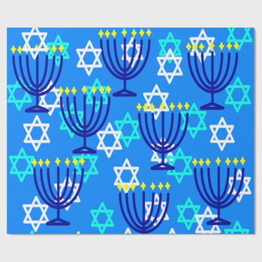 Hanukkah Menorahs Cadeaupapier (Vlak)