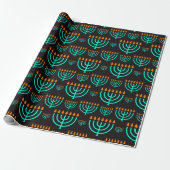 Hanukkah Menorahs Cadeaupapier (Uitgerold)