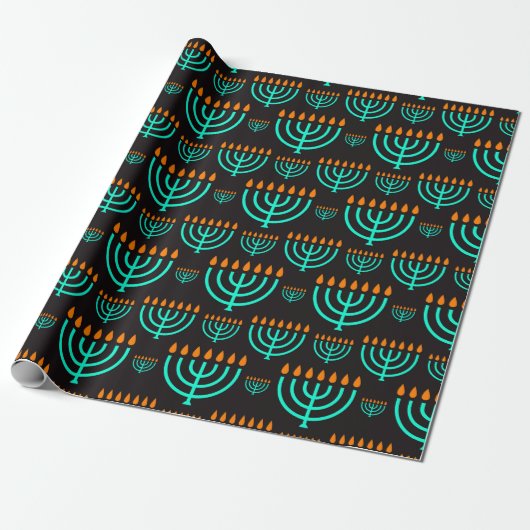 Hanukkah Menorahs Cadeaupapier (Uitgerold)