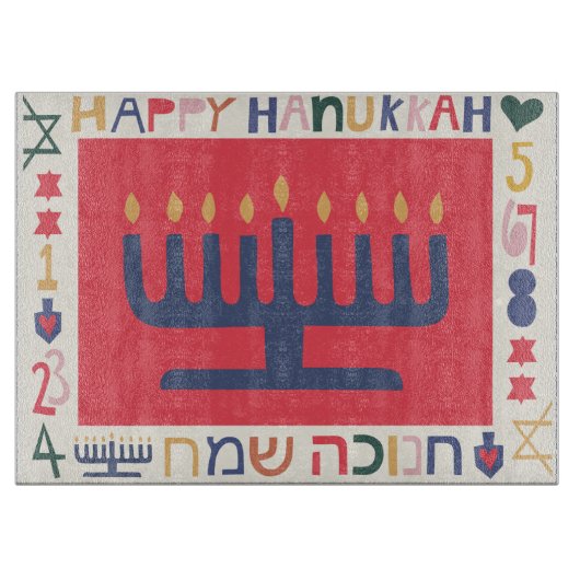Hanukkah Menorahs en sterren Snijplank (Voorkant)