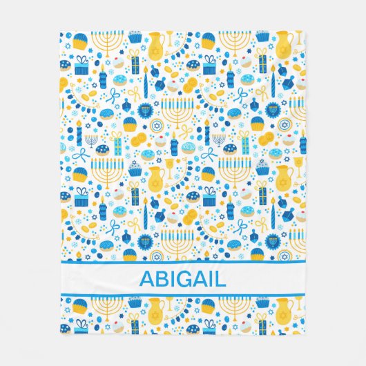 Hanukkah Menorahs Gepersonaliseerd Fleece Deken (Voorkant)
