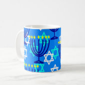 Hanukkah Menorahs Koffiemok (Voorkant links)