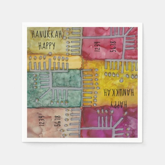 Hanukkah Menorahs Servet (Voorkant)