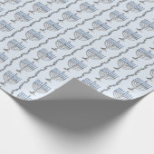 Hanukkah Menorahs Wrapping Paper Cadeaupapier (Hoek)