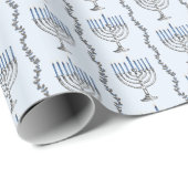 Hanukkah Menorahs Wrapping Paper Cadeaupapier (Rol Hoek)