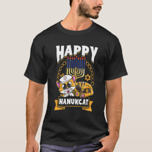 Hanukkah Meownorah Kat Kater Kitten Joodse Kat T-shirt