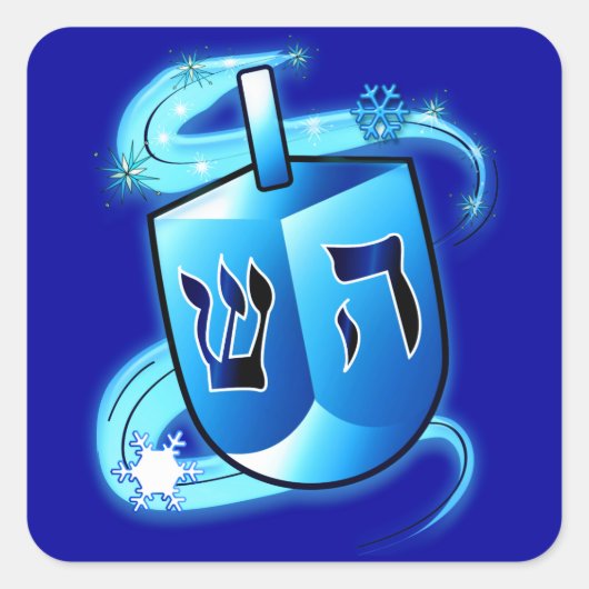 Hanukkah met Dreidel Vierkante Sticker (Voorkant)