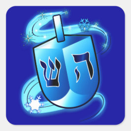 Hanukkah met Dreidel Vierkante Sticker