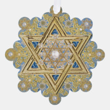 Hanukkah Met Juweel Versierde Sneeuwvlok Ornament 